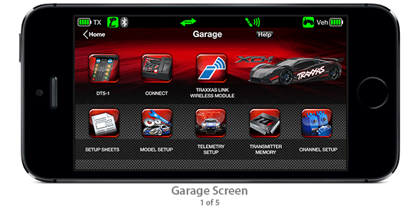 Blutooth Connection Demo Screens - Traxxas Link App