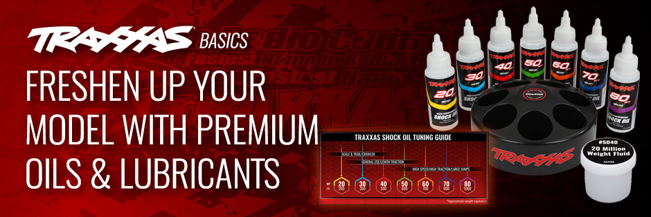 Refresh your Traxxas model with premium oils and lubricants