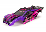 6734P Body, Rustler® 4X4, pink &amp; purple/ window, grille, lights decal sheet (assembled with front &amp; rear body mounts and rear body support for clipless mounting)