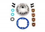 6781 Housing, center differential (aluminum)/ x-ring gaskets (2)/ ring gear gasket (1)/ bushings (4)/ 5x10x0.5 PTW (1)/ 2.5x10 CCS (with threadlock) (4)