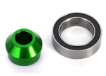 6893G Bearing adapter, 6061-T6 aluminum (green-anodized) (1)/ 10x15x4mm ball bearing (black rubber sealed) (1) (for slipper shaft)