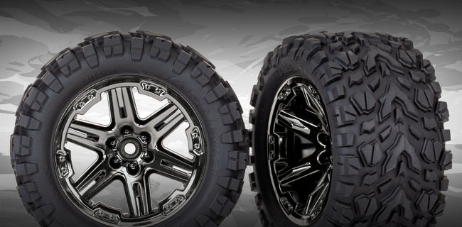 New Talon EXT 2.8″; Tires and Black Chrome Wheels